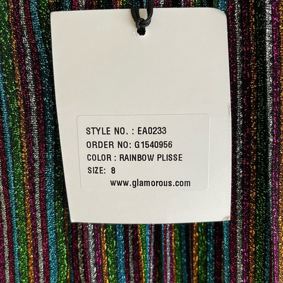 Glamorous Rainbow Sparkle Plisse Pants - Picture 3 of 3